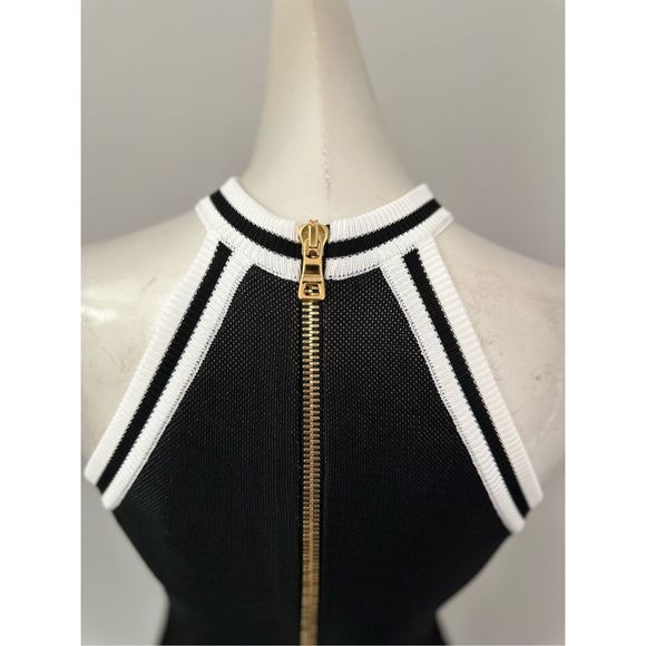 Balmain Pleated Knit Skater Minidress US 2 $2400 - Picture 9 of 12